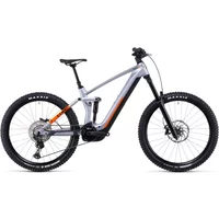 Cube Stereo Hybrid 160 HPC SL 750 27.5 Electric Mountain Bike 2023 Polar Silver/Orange